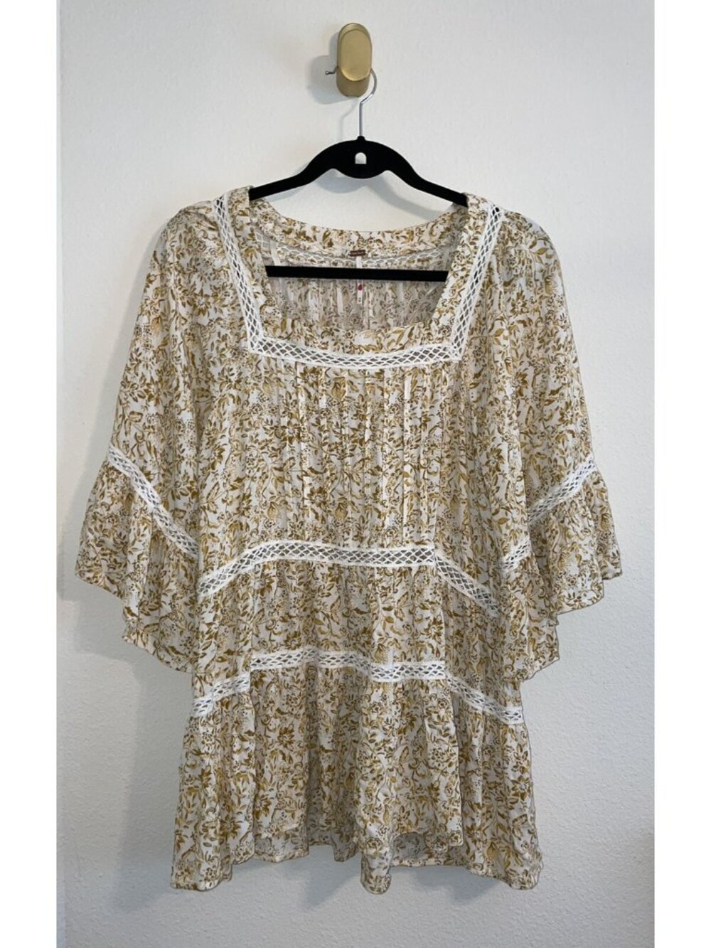 Free People Talk About It Tunic Top Shirt Mini Dress Boho Floral Womens XS - Picture 3 of 8